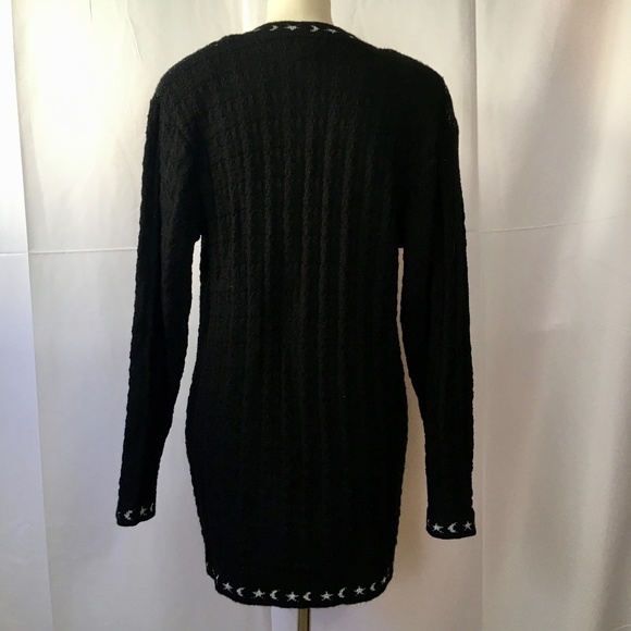 Oversized Star & Moon Silver Black Cardigan SP - Picture 5 of 7